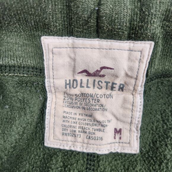 Vintage Hollister Green Sweatpants Spellout Men Size Medium Pockets Drawstring - Picture 8 of 9